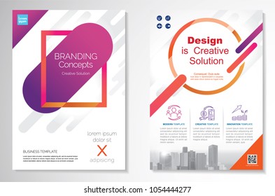Template vector design for Brochure, Annual Report, Magazine, Poster, Corporate Presentation, Portfolio, Flyer, infographic, layout modern with colorful size A4, Front and back, Easy to use and edit.