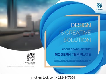 Template vector design for Brochure, Annual Report, Web design  Poster, Corporate Presentation, Flyer, layout modern with blue color size horizontal, Easy to use and edit.