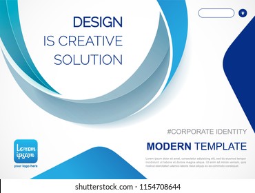Template vector design for Brochure, Annual Report, Web design  Poster, Corporate Presentation, Flyer, layout modern with blue color size horizontal, Easy to use and edit.