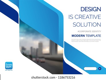 Template vector design for Brochure, Annual Report, Web design  Poster, Corporate Presentation, Flyer, layout modern with blue color size horizontal, Easy to use and edit.