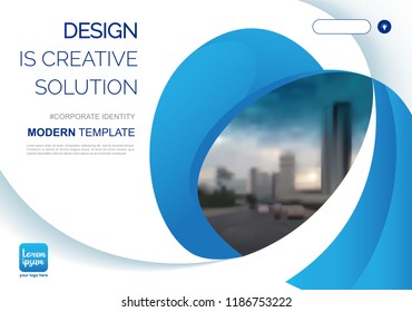 Template vector design for Brochure, Annual Report, Web design  Poster, Corporate Presentation, Flyer, layout modern with blue color size horizontal, Easy to use and edit.