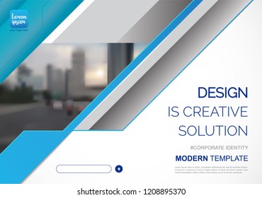 Template vector design for Brochure, Annual Report, Web design  Poster, Corporate Presentation, Flyer, layout modern with blue color size horizontal, Easy to use and edit.