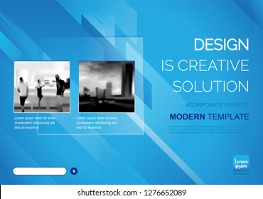 Template vector design for Brochure, Annual Report, Web design  Poster, Corporate Presentation, Flyer, layout modern with blue color size horizontal, Easy to use and edit.