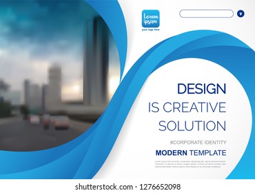 Template vector design for Brochure, Annual Report, Web design  Poster, Corporate Presentation, Flyer, layout modern with blue color size horizontal, Easy to use and edit.