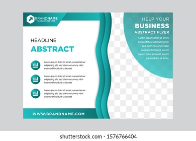 Template vector design for Brochure, Annual Report, Web design Poster, Corporate Presentation, Flyer, layout modern with blue color size horizontal background, Easy to use and edit. space for photo