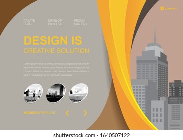 Template vector design for Brochure, Annual Report, Web design  Poster, Corporate Presentation, Flyer, layout modern with yellow color size horizontal, Easy to use and edit.