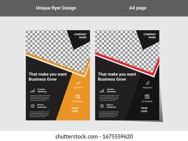 Diseño vectorial de plantilla para Folleto, Informe Anual, Revista, Afiche, Presentación Corporativa, Cartera, Volante, Diseño moderno de color azul tamaño A4, Delantero y posterior, Fácil de usar y editar.