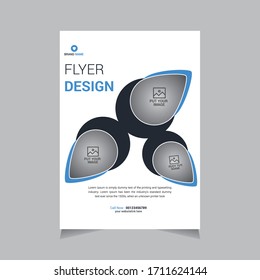 Template vector design for Brochure. Annual Report, Magazine, Poster, Corporate Presentation, Portfolio, Business Flyer, Shape design, info graphic, layout modern with blue color size A4