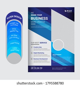 Template vector design for Brochure, Annual Report, Magazine, Poster, Corporate Presentation, Portfolio, Flyer, infographic, layout modern with blue color size A4, Easy to use and edit.