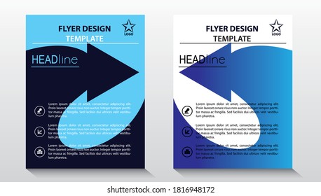 Vorlage Vektordesign für Broschüre, Geschäftsbericht, Magazin, Poster, Corporate Präsentation, Portfolio, Flyer, Infografik, Layout modern mit blauer Farbgröße A4, Front und Back, einfach zu bedienen.