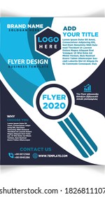Diseño vectorial de plantilla para Folleto, Informe Anual, Revista, Afiche, Presentación Corporativa, Cartera, Volante, infografía, Diseño moderno con color azul tamaño A4, Delante y Atrás, Fácil de usar y editar