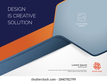 Template vector design for Brochure, Annual Report, Web design  Poster, Corporate Presentation, Flyer, layout modern with blue color size horizontal, Easy to use and edit.