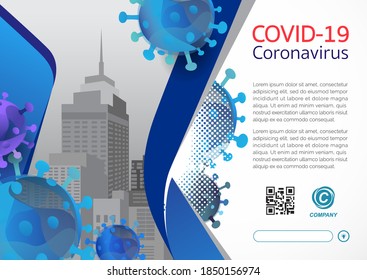 Template vector design for Brochure, Annual Report, Web design Poster, Corporate Presentation, Flyer, (Corona virus -2019-nCoV ) Banner Word with Icons ,Vector illustration.