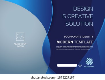 Template vector design for Brochure, Annual Report, Web design  Poster, Corporate Presentation, Flyer, layout modern with blue color size horizontal, Easy to use and edit.