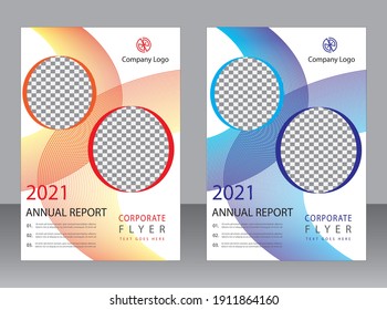 Diseño vectorial de plantilla para Folleto, Informe Anual, Revista, Afiche, Presentación Corporativa, Cartera, Volante, Diseño moderno con Color Rojo y Azul tamaño A4, Fácil de usar y editar.