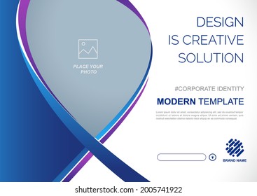 Template vector design for Brochure, Annual Report, Web design  Poster, Corporate Presentation, Flyer, layout modern with blue color size horizontal, Easy to use and edit.