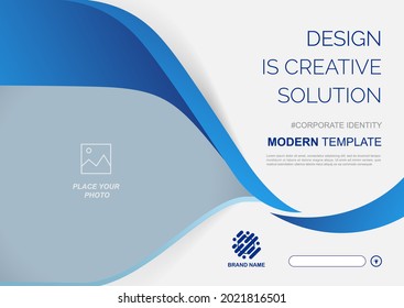 Template vector design for Brochure, Annual Report, Web design  Poster, Corporate Presentation, Flyer, layout modern with blue color size horizontal, Easy to use and edit.