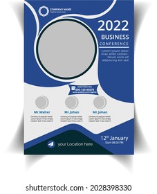 Template vector design for Brochure, Annual Report, Magazine, Poster, Corporate Presentation, Portfolio, Flyer, layout modern with blue color size A4, Front and back, Easy to use and edit.
