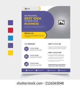 Template vector design for Brochure, Annual Report, Magazine, Poster, Corporate Presentation, Portfolio, Flyer, layout modern with green and blue color size A4, Front and back, Easy to use and edit.