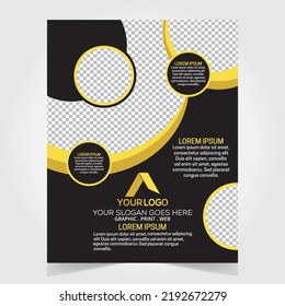 Diseño del vector de plantilla para Folleto, Informe Anual, Revista, Afiche, Presentación Corporativa, Cartera, Volante, infografía, Diseño de tamaño moderno A4, Delante y Atrás, Fácil de usar y editar.