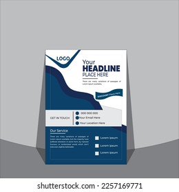 Template vector design for Brochure, Annual Report, Magazine, Poster, Corporate Presentation, Portfolio, Flyer, infographic, layout modern with blue color size A4,, Easy to use and edit.