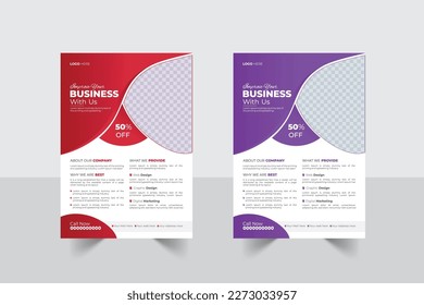 Template vector design for Brochure, Annual Report, Magazine, Poster, Corporate Presentation, Portfolio, Flyer, infographic, layout modern with colorful size A4, Front and back