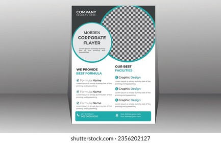 Diseño del vector de plantilla para Brochure, Informe anual, Revista, Afiche, Presentación corporativa, Cartera, Volante, infografía, diseño moderno con tamaño de color A4