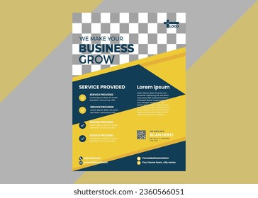 Template vector design for Brochure, Annual Report, Magazine, Poster, Corporate Presentation, Portfolio, Flyer, infographic, layout modern with Green color size A4, Front and back, Easy to use.