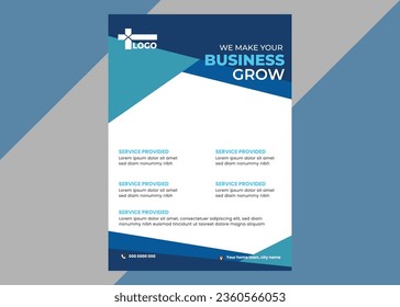 Template vector design for Brochure, Annual Report, Magazine, Poster, Corporate Presentation, Portfolio, Flyer, infographic, layout modern with Green color size A4, Front and back, Easy to use.
