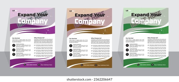 Diseño del vector de plantilla para Brochure, informe anual, revista, póster, presentación corporativa, portafolio, volante,