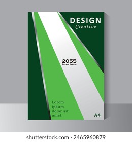 Template vector design for Brochure, Annual Report, Magazine, Poster, Corporate Presentation, Portfolio, Flyer, infographic, A4 layout modern with green and silver colour