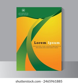 Template vector design for Brochure, Annual Report, Magazine, Poster, Corporate Presentation, Portfolio, Flyer, infographic, A4 layout modern with green and yellow colour