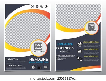 Template vector design for Brochure, Annual Report, Magazine, Poster, Corporate Presentation, Portfolio, Flyer, infographic, layout modern with gradient color, Easy to use and edit. 