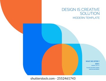 Diseño de Vector de Plantilla para folleto, informe anual, póster de Diseño web, presentación Corporativa, volante, diseño moderno con tamaño de color Horizontal, fácil de usar y editar.