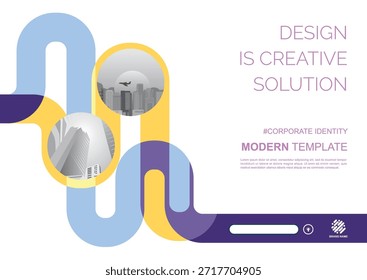 Diseño de Vector de Plantilla para folleto, informe anual, póster de Diseño web, presentación Corporativa, volante, diseño moderno con tamaño de color Horizontal, fácil de usar y editar.