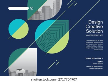 Modelo de design vetorial para Brochura, Relatório Anual, Pôster de design Web, Apresentação Corporativa, Panfleto, layout moderno com tamanho de cor horizontal, Fácil de usar e editar.