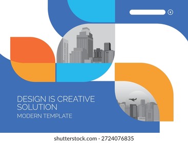 Modelo de design vetorial para Brochura, Relatório Anual, Pôster de design Web, Apresentação Corporativa, Panfleto, layout moderno com tamanho de cor horizontal, Fácil de usar e editar.