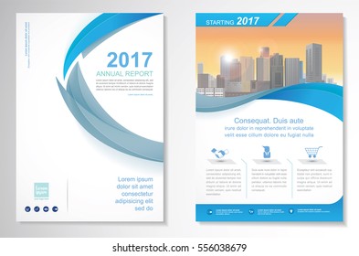 Template vector design for Brochure, Annual Report, Magazine, Poster, Corporate Presentation, Portfolio, Flyer, layout modern with green and blue color size A4, Front and back, Easy to use and edit.