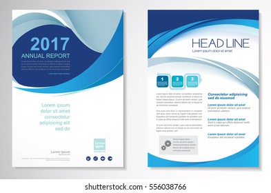 Template vector design for Brochure, Annual Report, Magazine, Poster, Corporate Presentation, Portfolio, Flyer, layout modern with green and blue color size A4, Front and back, Easy to use and edit.