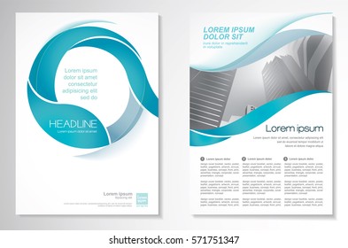 Template vector design for Brochure, Annual Report, Magazine, Poster, Corporate Presentation, Portfolio, Flyer, layout modern with green and blue color size A4, Front and back, Easy to use and edit.