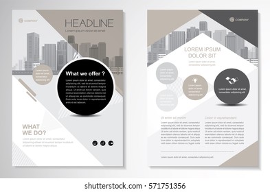 Template vector design for Brochure, Annual Report, Magazine, Poster, Corporate Presentation, Portfolio, Flyer, layout modern with black and gold color size A4, Front and back, Easy to use and edit.