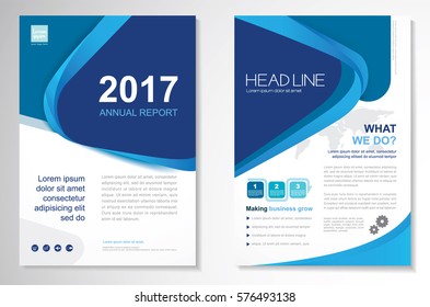 Template vector design for Brochure, Annual Report, Magazine, Poster, Corporate Presentation, Portfolio, Flyer, layout modern with green and blue color size A4, Front and back, Easy to use and edit.