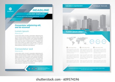 Template vector design for Brochure, Annual Report, Magazine, Poster, Corporate Presentation, Portfolio, Flyer, layout modern with green color size A4, Front and back