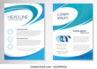 Template vector design for Brochure, Annual Report, Magazine, Poster, Corporate Presentation, Portfolio, Flyer, layout modern with green and blue color size A4, Front and back, Easy to use and edit.