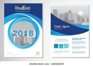Diseño vectorial de plantilla para Folleto, Informe Anual, Revista, Cartel, Presentación Corporativa, Cartera, Volante, Diseño moderno con color azul tamaño A4, Delante y posterior, Diseño de verano