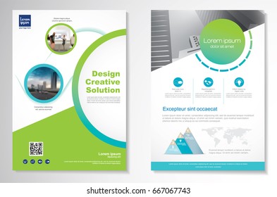 Template vector design for Brochure, Annual Report, Magazine, Poster, Corporate Presentation, Portfolio, Flyer, layout modern with gradient color size A4, Front and back, Easy to use and edit.