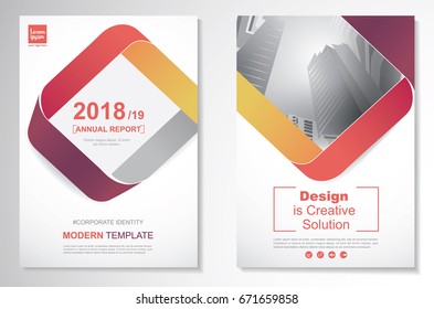 Template vector design for Brochure, Annual Report, Magazine, Poster, Corporate Presentation, Portfolio, Flyer, layout modern with Yellow and orange color size A4, Front and back, Easy to use.