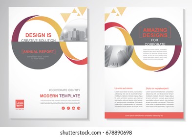 Template vector design for Brochure, Annual Report, Magazine, Poster, Corporate Presentation, Portfolio, Flyer, layout modern with Orange color size A4, Front and back, Easy to use and edit.