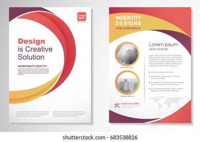 Template vector design for Brochure, Annual Report, Magazine, Poster, Corporate Presentation, Portfolio, Flyer, layout modern with Orange color size A4, Front and back, Easy to use and edit.