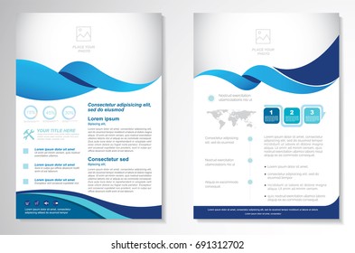 Template vector design for Brochure  Annual Report  Magazine  Poster  Corporate Presentation  Portfolio  Flyer  layout modern and  blue color size A4  Front   back  Easy to use   edit 